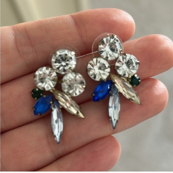 Jcrew Elegant Crystal Cluster Earrings - Picture 2 of 5